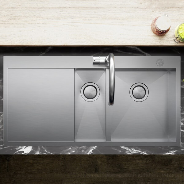 Clearwater Zenith Stainless Steel Inset Kitchen Sink with Drainer 1000 x 510mm - 1.5 Bowl