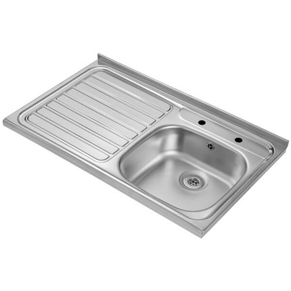 Alternate image of Clearwater Contract Stainless Steel Inset Kitchen Sink with Waste and Drainer 1000mm Length - One Bowl