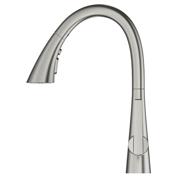 Alternate image of Grohe Zedra Contemporary Pull-Out Kitchen Sink Mixer Tap with Swan Neck Swivel Spout - Flat Handle