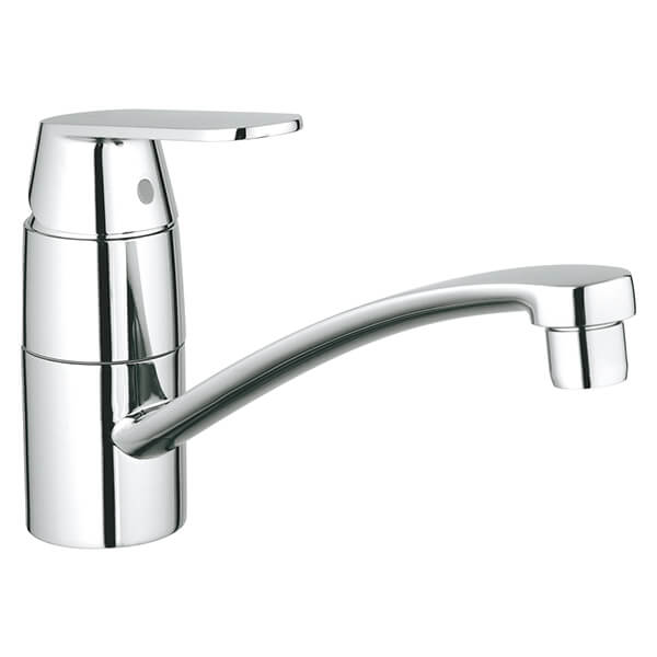 Grohe Eurosmart Cosmopolitan Chrome Kitchen Sink Mixer Tap with Long Swivel Spout - Flat Handle