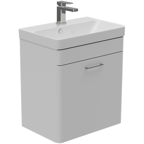 Lecico Layla Short Projection Wall Hung Vanity Unit 550mm High - Single Drawer