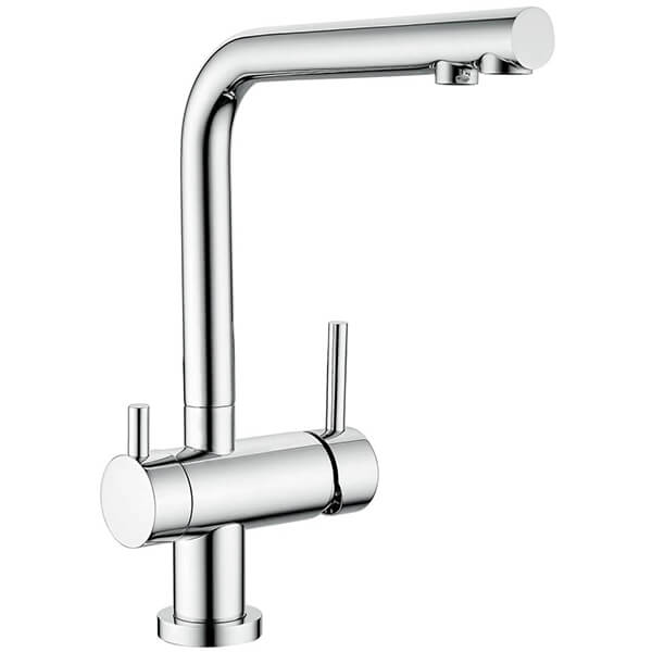 Clearwater Hydra L-Shaped Kitchen Filter Tap with Swivel Spout - Stick Handles