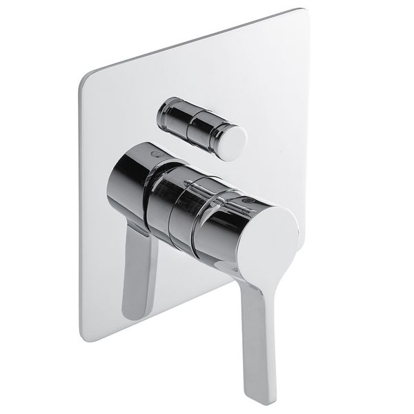 QS Basics Bendex Concealed Square Manual Chrome Shower Valve with Diverter - 1 Control