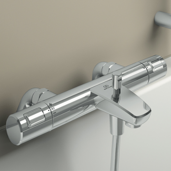 Additional image of Ideal Standard Ceratherm T25 Thermostatic Chrome Bath Shower Mixer Tap - Knob Handles