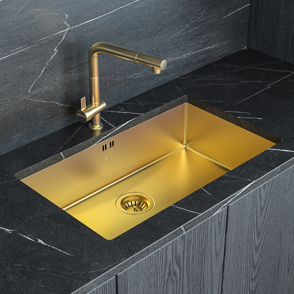 Alternate image of 1810 Company Zenuno15 PVD Stainless Steel Kitchen Sink with Waste - Single Bowl