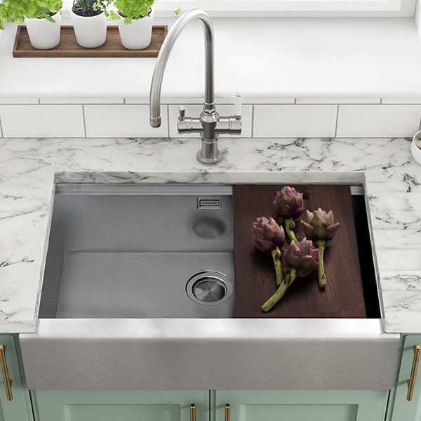 Clearwater Infinity Smart Stainless Steel Inset Kitchen Sink with Waste and Chopping Board - One Bowl