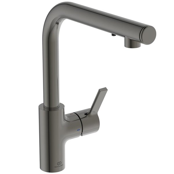 Alternate image of Ideal Standard Gusto Imx L-Shaped Kitchen Mixer Tap with Swivel Spout - Flat Handle