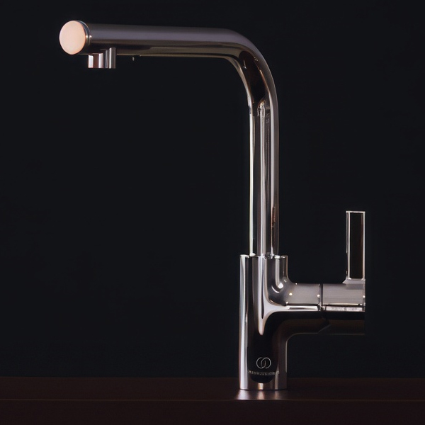 Alternate image of Ideal Standard Gusto Imx L-Shaped Kitchen Mixer Tap with Swivel Spout - Flat Handle
