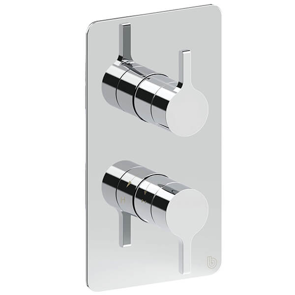 Britton Hoxton Concealed Contemporary Rectangular Thermostatic Shower Valve - 2 Controls