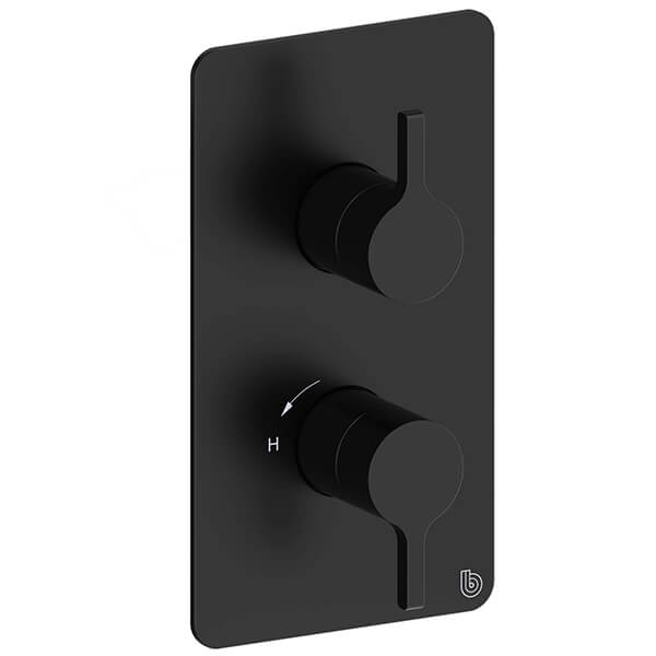 Additional image of Britton Hoxton Concealed Contemporary Rectangular Thermostatic Shower Valve - 2 Controls