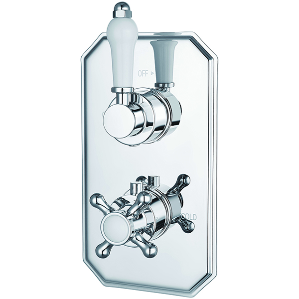 Lecico Woburn Concealed Traditional Thermostatic Chrome Shower Valve - 2 or 3 Controls
