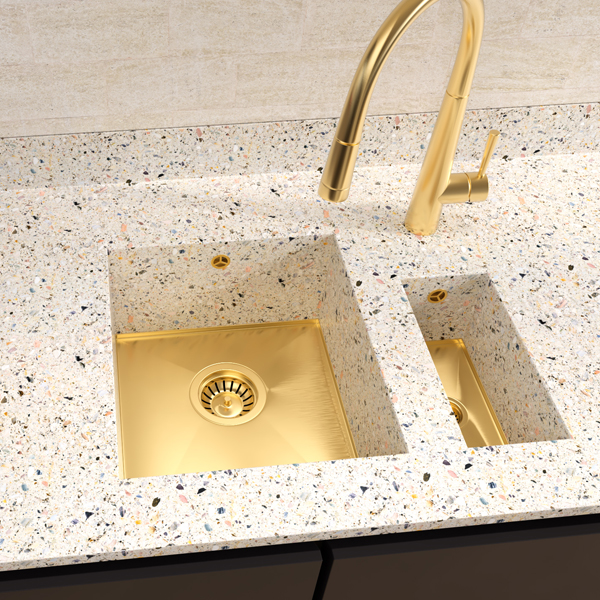 Alternate image of 1810 Company Axixuno SET-B Stainless Steel Undermount Kitchen Sink - One and Half Short Bowl