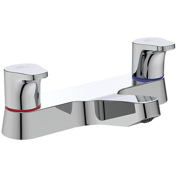 Ideal Standard Cerabase Chrome Dual Control Bath Mixer Tap - Short Handles