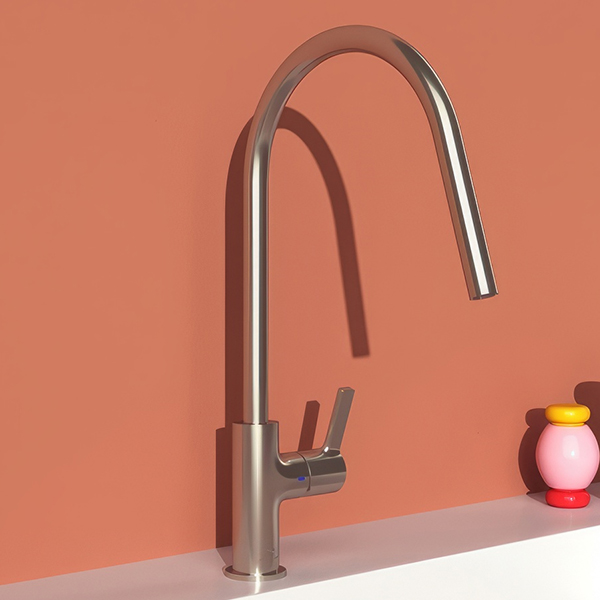 Alternate image of Ideal Standard Gusto Round Kitchen Mixer Tap with C-Shaped Swivel Spout - Lever Handle