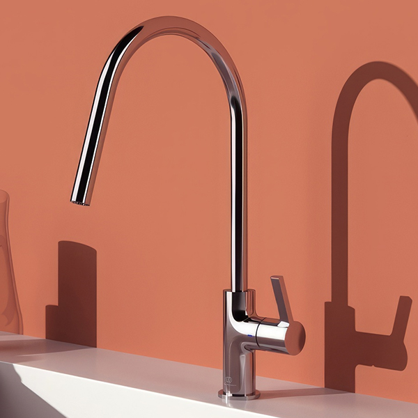 Alternate image of Ideal Standard Gusto Round Kitchen Mixer Tap with C-Shaped Swivel Spout - Lever Handle