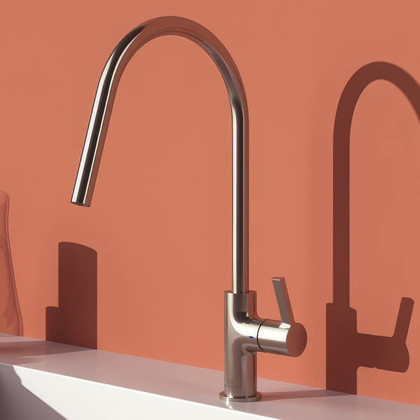 Alternate image of Ideal Standard Gusto Round Kitchen Mixer Tap with C-Shaped Swivel Spout - Lever Handle