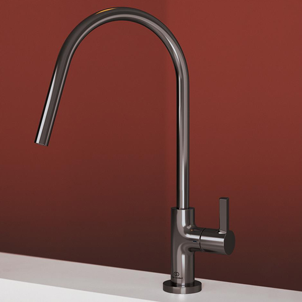 Alternate image of Ideal Standard Gusto Round Kitchen Mixer Tap with C-Shaped Swivel Spout - Lever Handle