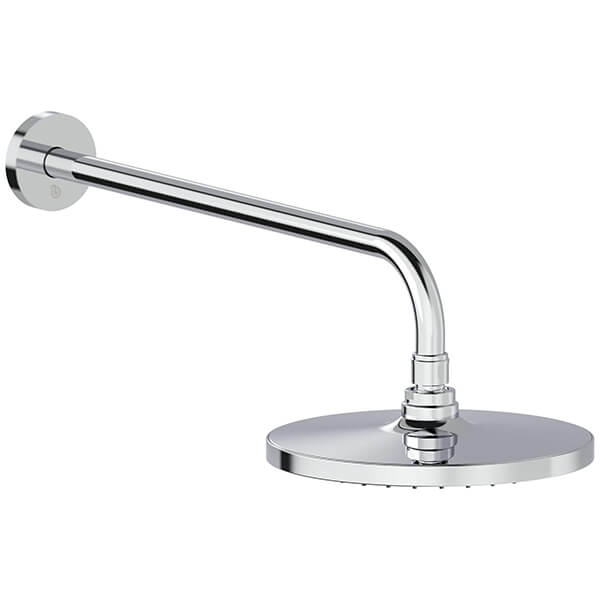 Britton Hoxton Round Fixed Overhead Rainshower with Arm 200 x 200mm - Single Spray Mode