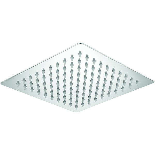Lecico Aqua-S Slimline Square Fixed Chrome Shower Head - Stainless Steel
