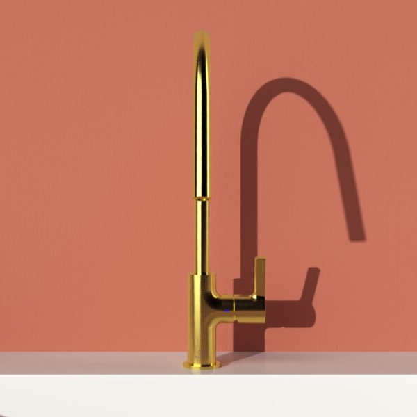 Alternate image of Ideal Standard Gusto Round Kitchen Mixer Tap with C-Shaped Swivel Spout - Lever Handle
