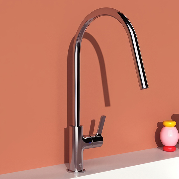 Alternate image of Ideal Standard Gusto Round Kitchen Mixer Tap with C-Shaped Swivel Spout - Lever Handle