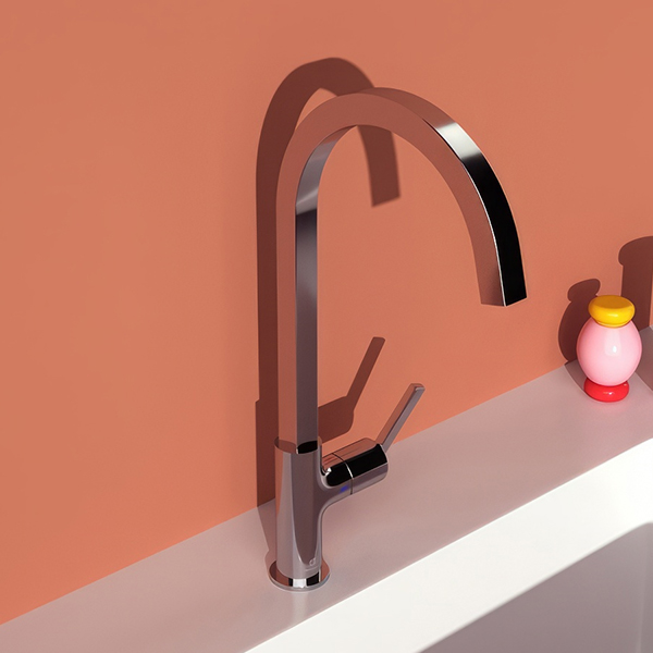 Alternate image of Ideal Standard Gusto Kitchen Mixer Tap with C-Shaped Swivel Spout - Lever Handle