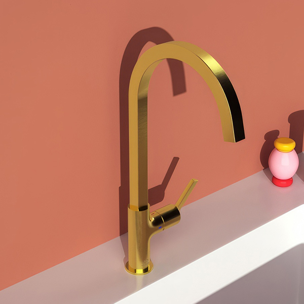 Alternate image of Ideal Standard Gusto Kitchen Mixer Tap with C-Shaped Swivel Spout - Lever Handle