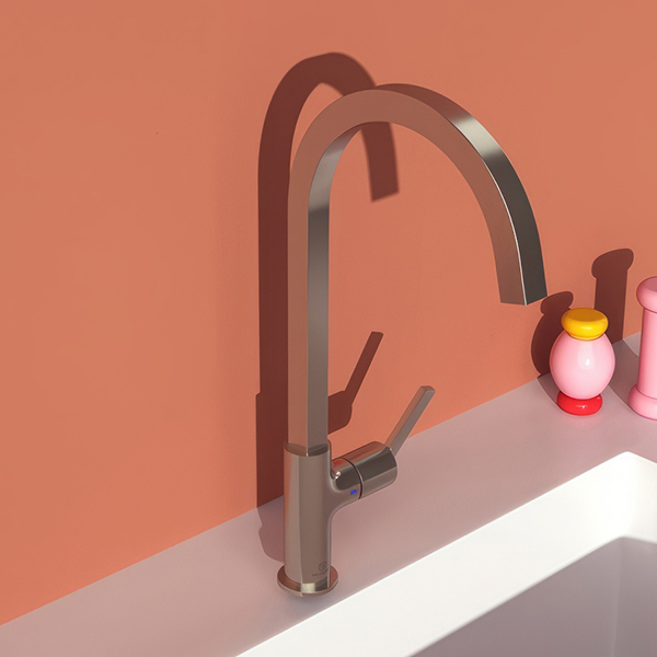 Alternate image of Ideal Standard Gusto Kitchen Mixer Tap with C-Shaped Swivel Spout - Lever Handle