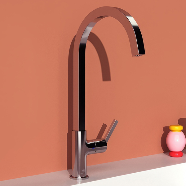 Alternate image of Ideal Standard Gusto Kitchen Mixer Tap with C-Shaped Swivel Spout - Lever Handle