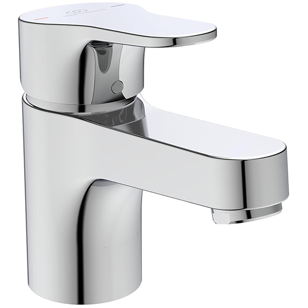 Ideal Standard Cerabase Chrome Mini Basin Mixer Tap with Click Waste - Flat Handle
