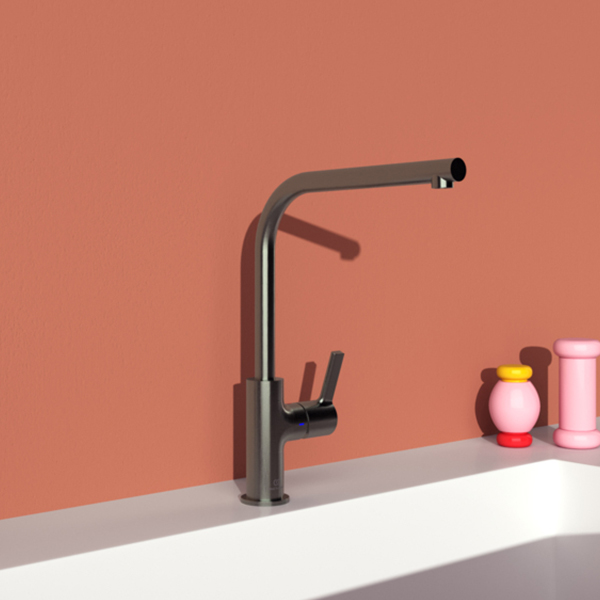 Alternate image of Ideal Standard Gusto L-Shaped Kitchen Mixer Tap with Swivel Tubular Spout - Lever Handle