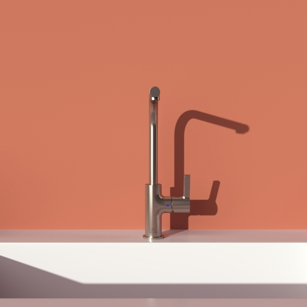 Alternate image of Ideal Standard Gusto L-Shaped Kitchen Mixer Tap with Swivel Tubular Spout - Lever Handle
