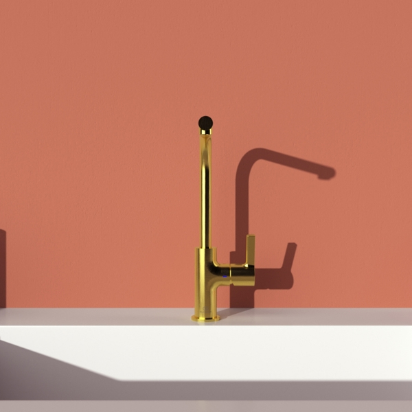 Alternate image of Ideal Standard Gusto L-Shaped Kitchen Mixer Tap with Swivel Tubular Spout - Lever Handle