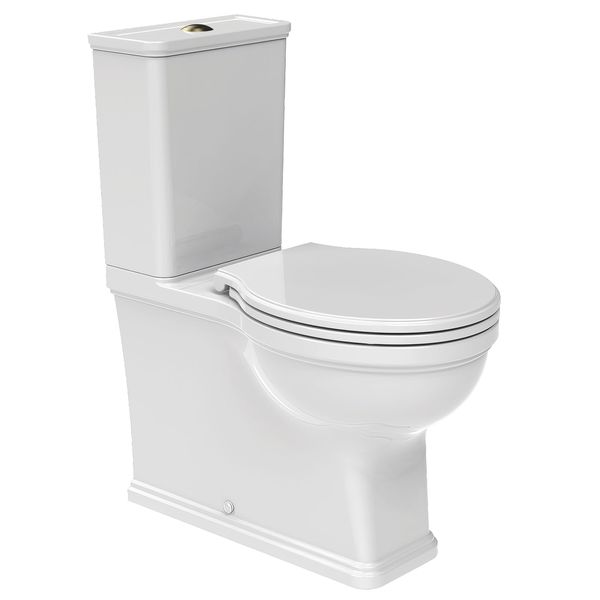 Tavistock Marston Fully Enclosed Closed Coupled Rimless WC Pan with Cistern - 376 x 680mm