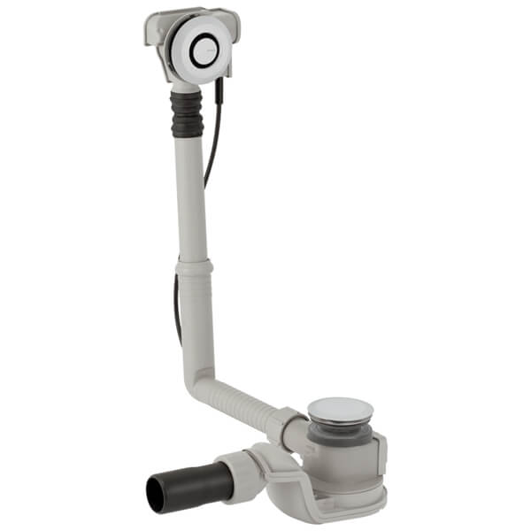 Geberit PushControl Ready-To-Fit Push Button Bath Waste with Overflow - Straight Connector