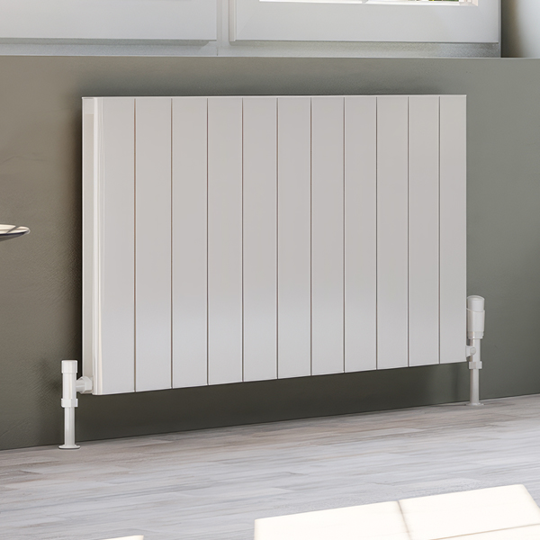 Kartell K-Rad Allegro Horizontal Flat Radiator 575mm High - Aluminium - Double Panel