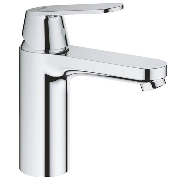 Grohe Eurosmart Cosmopolitan M-Size Chrome Basin Mixer Tap with Push-Open Waste - Flat Handle