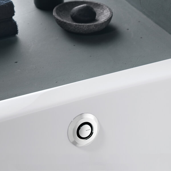 Alternate image of Geberit PushControl Ready-To-Fit Push Button Bath Waste with Overflow - Straight Connector