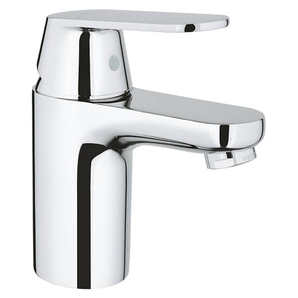 Grohe Eurosmart Cosmopolitan S-Size Chrome Basin Mixer Tap with Push-Open Waste - Flat Handle