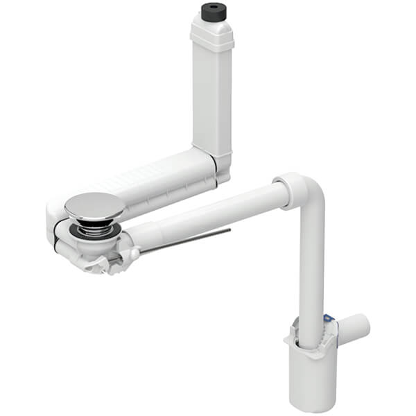 Geberit Clou Slim Space-Saving Basin Bottle Trap with Waste - Chrome Cover