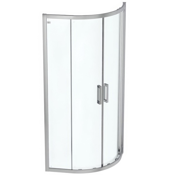 Ideal Standard Connect-2 Framed Sliding Two Door Offset Quadrant Shower Enclosure - Bright Silver