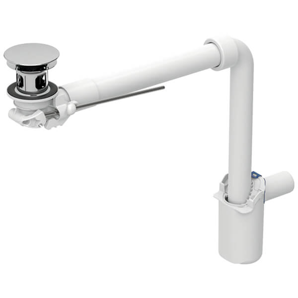 Geberit Slim Design Space-Saving Basin Bottle Trap with Waste - Chrome Cover