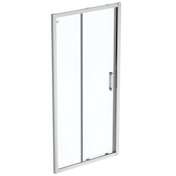Ideal Standard Connect-2 Framed Sliding Shower Door with Handle 1955mm High - Bright Silver