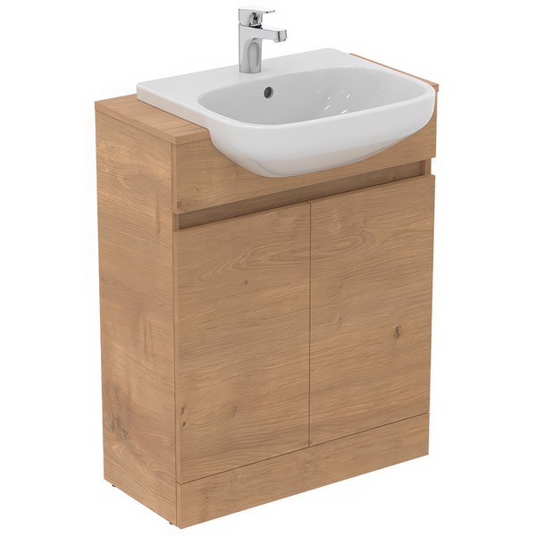 Ideal Standard Eurovit+ Floor Standing Semi-Countertop Vanity Unit 650 x 830mm - Two Door