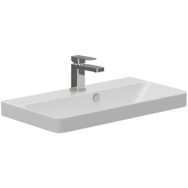 Lecico Layla Short Projection 1 Taphole Inset Vanity Basin with Overflow