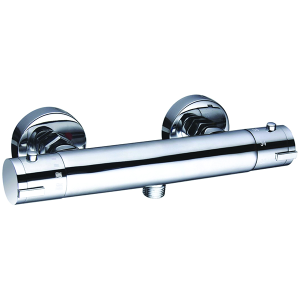 Lecico Aqua-R Contemporary Exposed Thermostatic Bar Shower Valve - 2 Controls - Round Trim