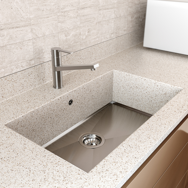Alternate image of 1810 Company Axixuno 190U SOS Stainless Steel Undermount Kitchen Sink - One Bowl