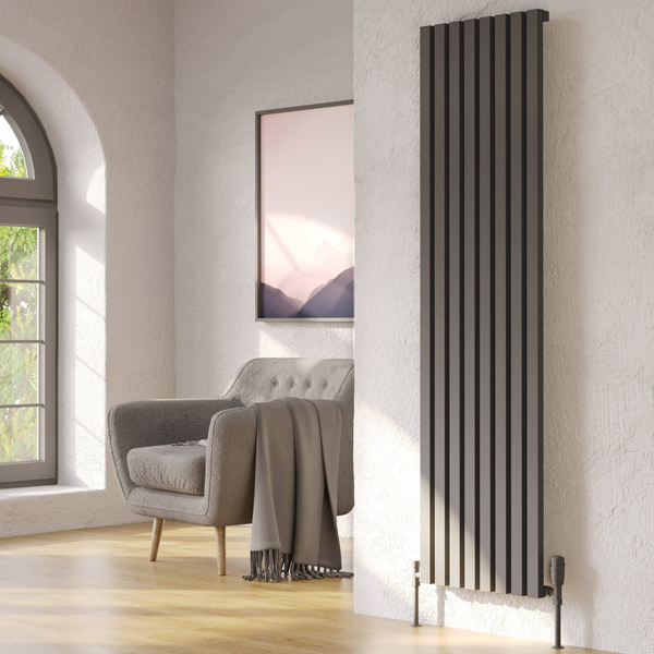 Additional image of Kartell K-Rad Hamilton Vertical Flat Bar Radiator 1775mm High - Aluminium - Double Panel