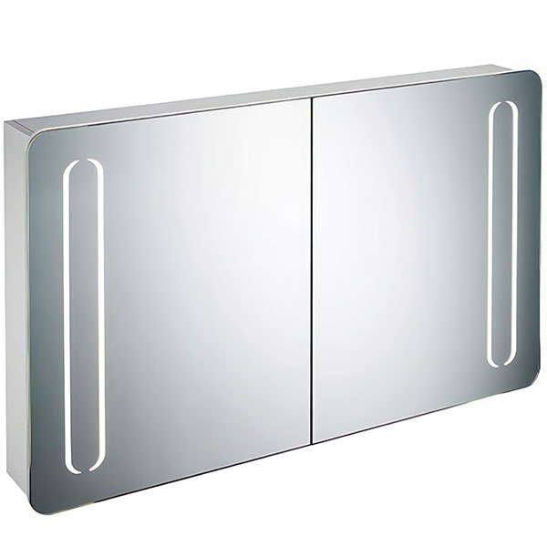 Additional image of Ideal Standard Aluminium Two Sided LED Mirror Cabinet with Socket - Adjustable Glass Shelves