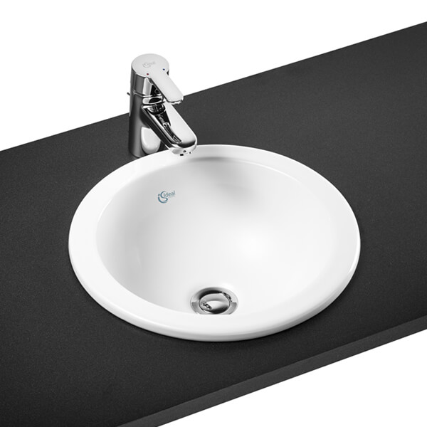 Ideal Standard Concept Sphere 380mm Glossy White Inset Basin with Overflow